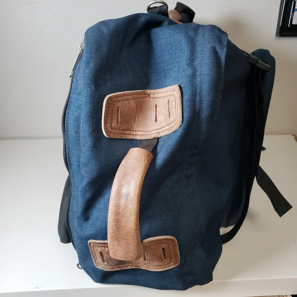 Vintage Kelty Soft Pack Duffle Bag Navy Blue Travel‎ Pack Expandable Luggage